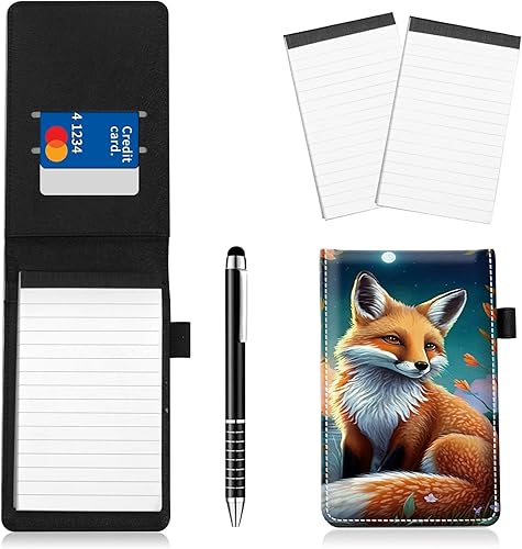 Miniatura 33 de Juego de 4 soportes para bloc de notas de tamaño de bolsillo, de piel sintética, mini bloc de notas con 2 bloc de notas pequeños y lápiz capacitivo