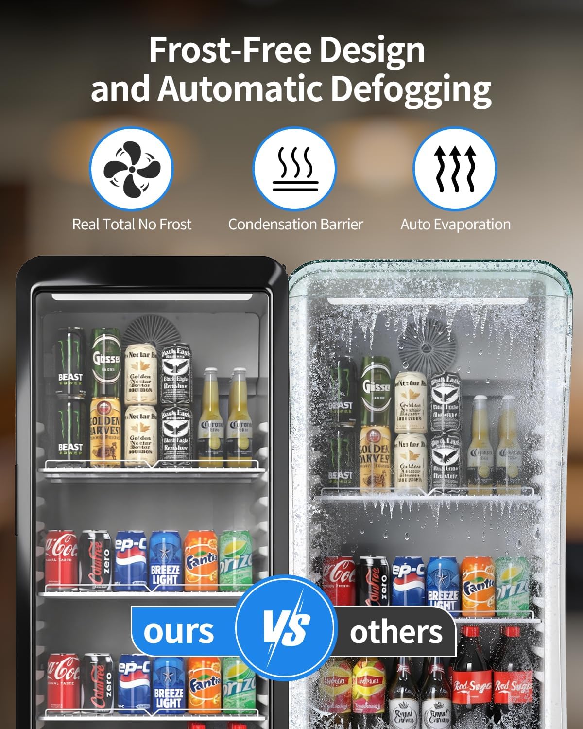 9.89 Cu. Ft Commercial Fridge, Display Merchandiser Drink Refrigerator with Glass Door & LED, 4 Adjustable Shelves Holds 288 Cans, Beverage Cooler for Beer, Soda, ETL DOE NSF Certified