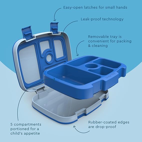 Bentgo Kids Bento Lunch Box, 5-Compartment, Leak-Proof, Kids Utensils