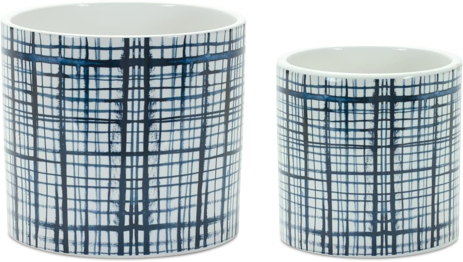 Melrose Set of 2 Dolomite Pot with White Finish 85222DS