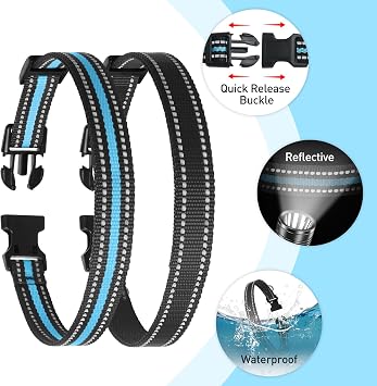 Collar Replacement Strap Compatible with Dog Training Collar Receiver, Reflective Dog Collars Strong, 2 Piece Set