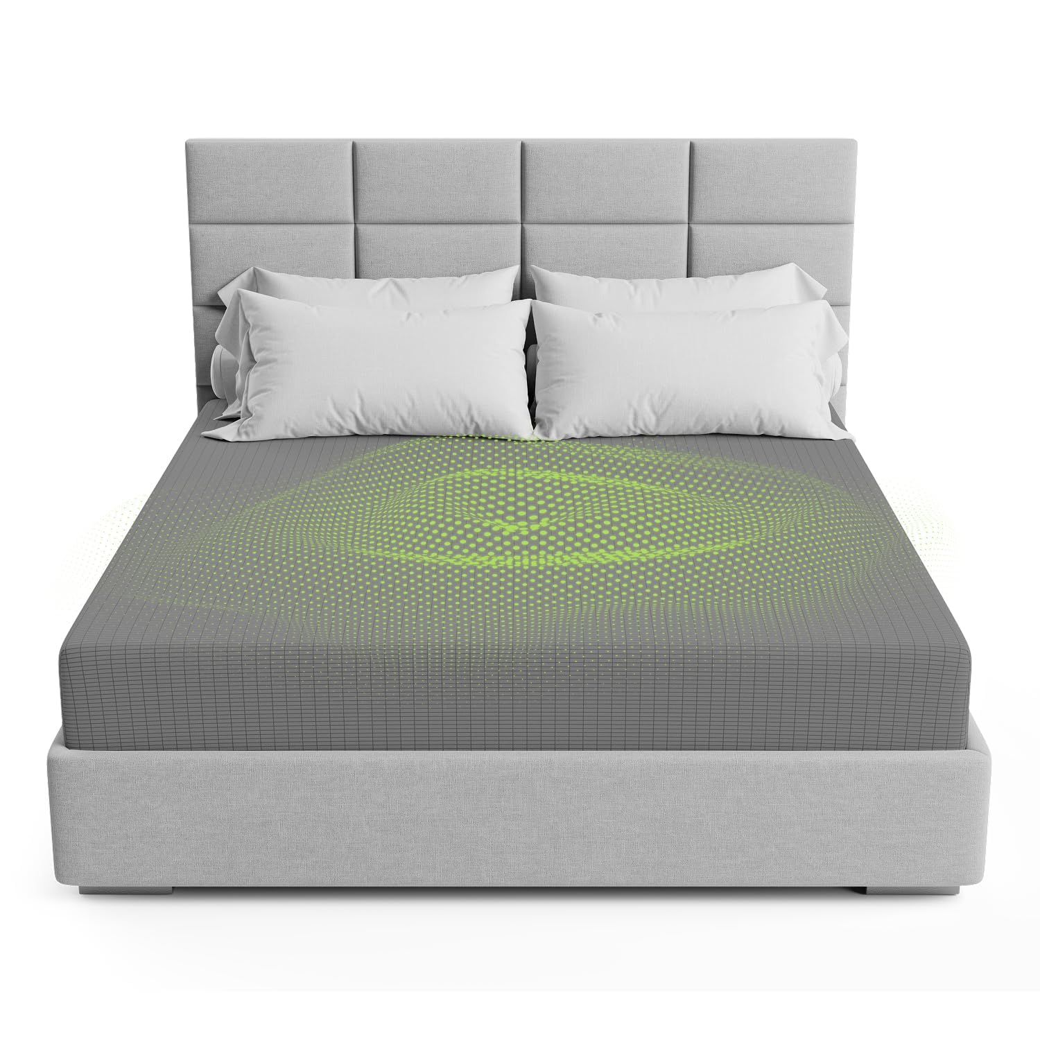 The Grounding Co. Fitted Terra Grounding Sheets King Size – Premium Organic Cotton Earthing Sheet with Silver-Infused Threads– for Sleep, Recovery &amp; Wellness – Gray
