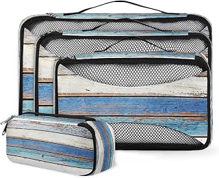 Entemne Packing Cubes Set of 4 Travel Packing Bags Individual Suitcases Underwear Mesh Bags Luggage Organizers Essentials