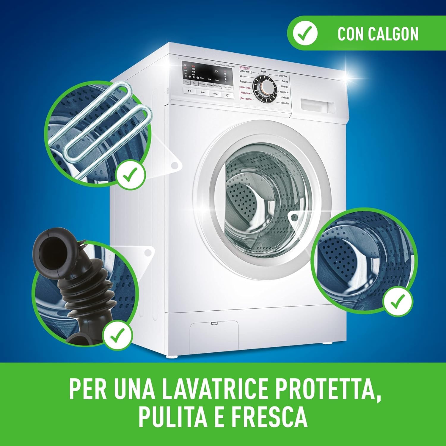 Calgon Power Gel Anticalcare Lavatrice 4 in 1, Anticalcare per Lavatrici, 5 Confezioni da 2x1.5l di Additivo per una Protezione da Calcare, Corrosione, Sporco e Cattivi Odori