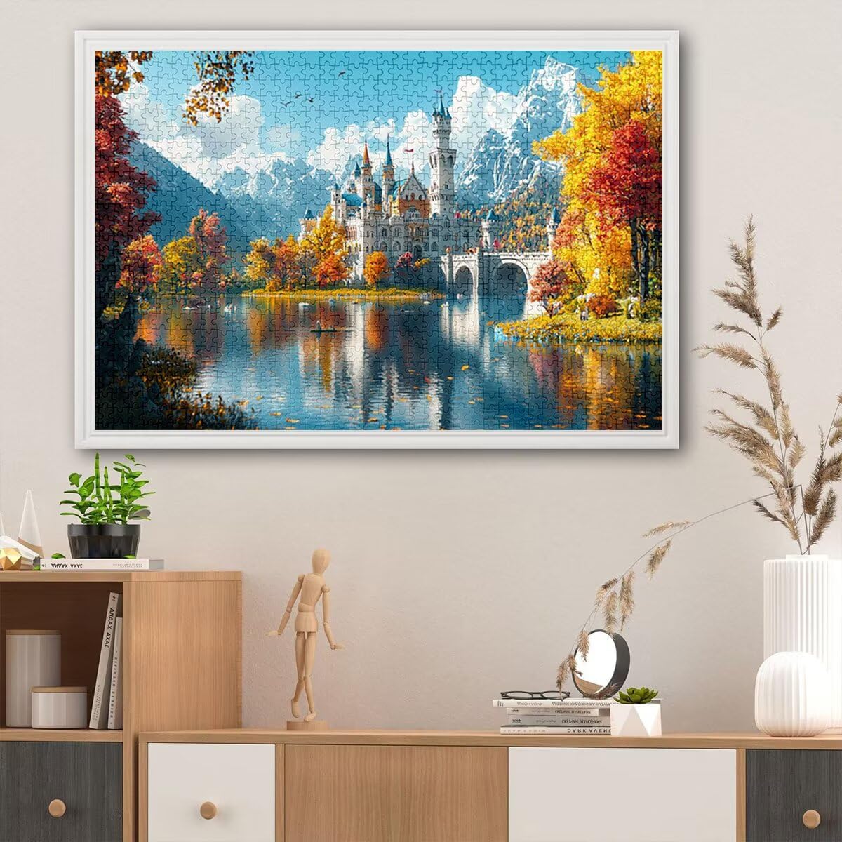 Puzzle 5000 elementów, krajobraz, zamek, 5000 elementów, drewniane puzzle dla dorosłych, trudna łamigłówka, gra logiczna dla całej rodziny, drewniane puzzle do dekoracji salonu, na prezenty, B-48
