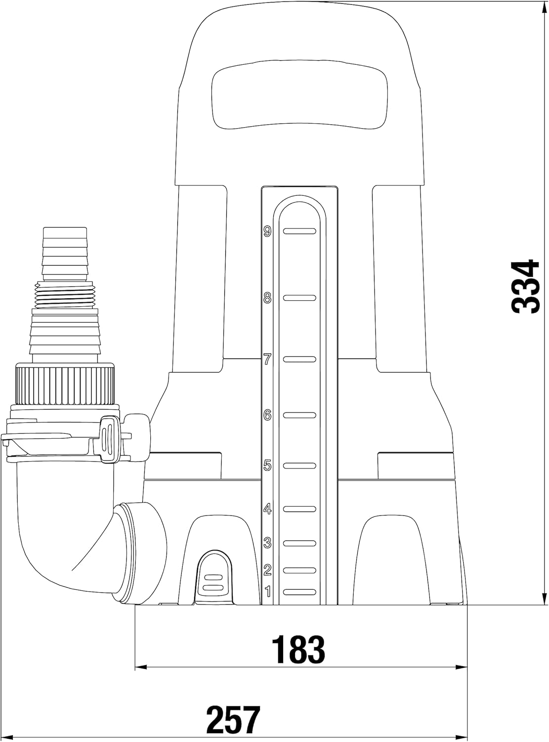 GARDENA Submersible Clean Water Pump 11000 Aquasensor: Drainage Pump with Innovative Aquasensor, Maximum Flow Rate 11000 L/h, Flat Suction at 1 mm, Quick Coupling System, 450 W (09034-20)
