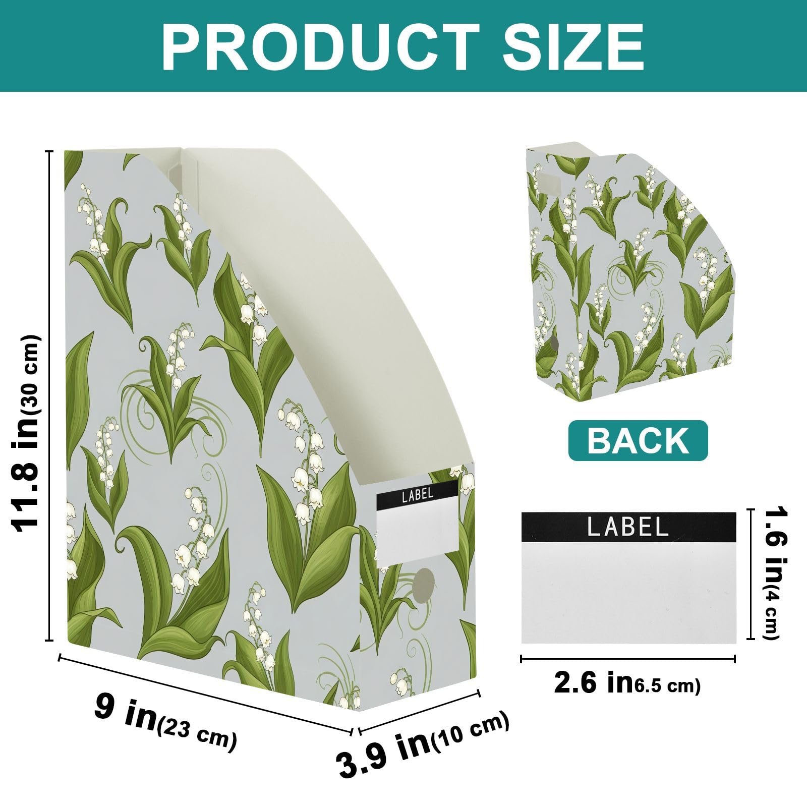 Dokumentenmappe, Blumenmuster, Weiß, für Büro