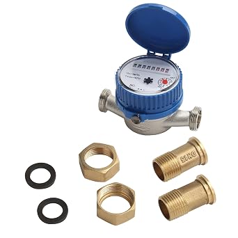 Wasserzähler 1/2 Zoll Geeicht | Gartenwasseruhr Mit Messing & ABS | Digital + Zeiger | 0-30°C – Für Bewässerung & Hausanschluss
