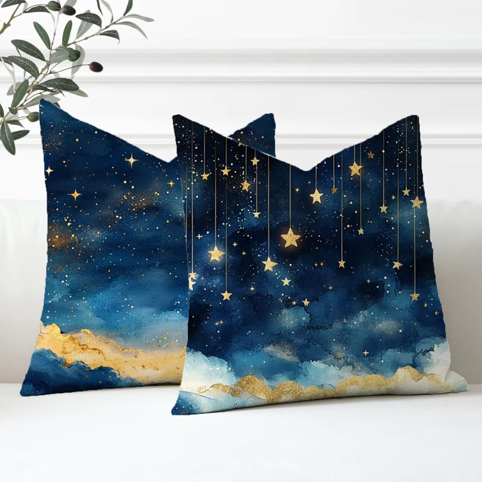 Housses coussin velours bleu marine 60x60 imperméables avec fermeture éclair invisible