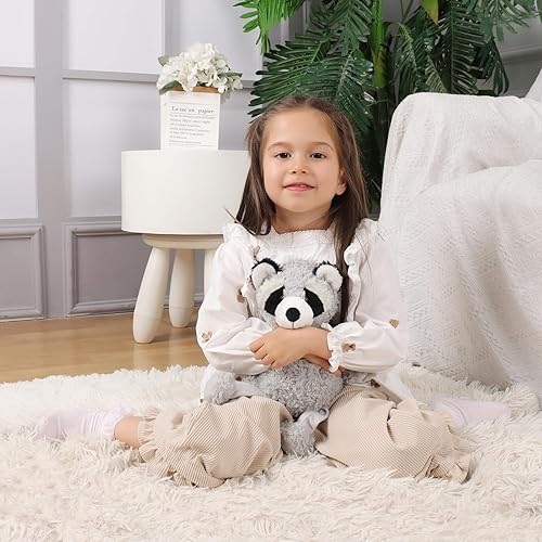 Miniatura 2 de Apricot Lamb Juguetes de peluche de mapache gris, suave, perfecto para niños (mapache gris, 9 pulgadas)