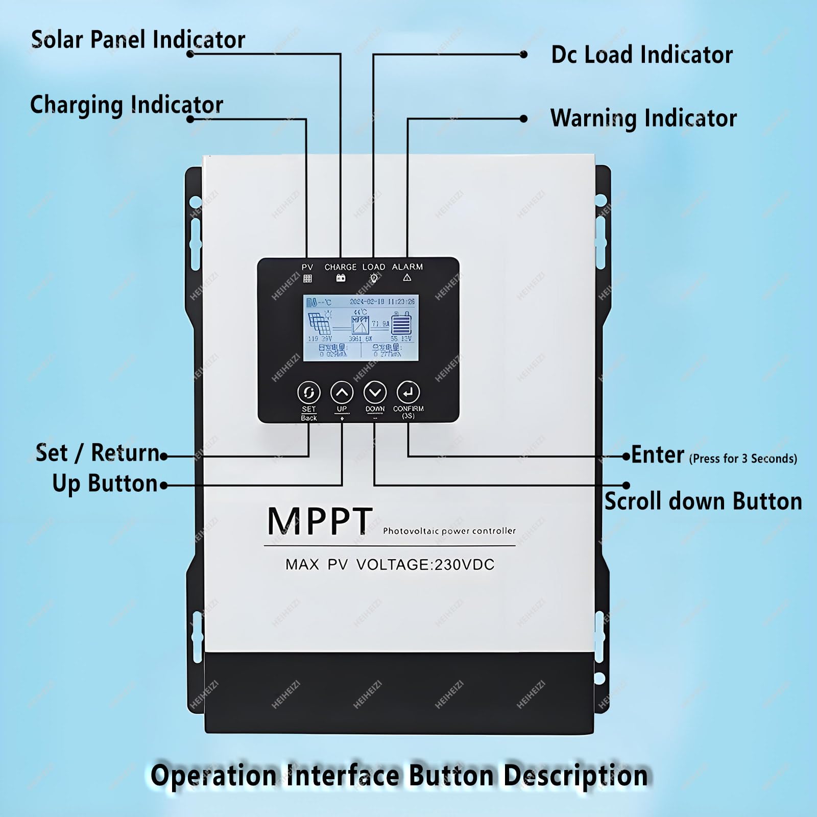 Kontroler ładowania Słonecznego - Kontroler Akumulatorów, Regulator Solarny, Wielokrotne Zabezpieczenie, Wyświetlacz Lcd, Maksymalne Napięcie Wejściowe W Obwodzie Otwartym 0--230V,110V-30A