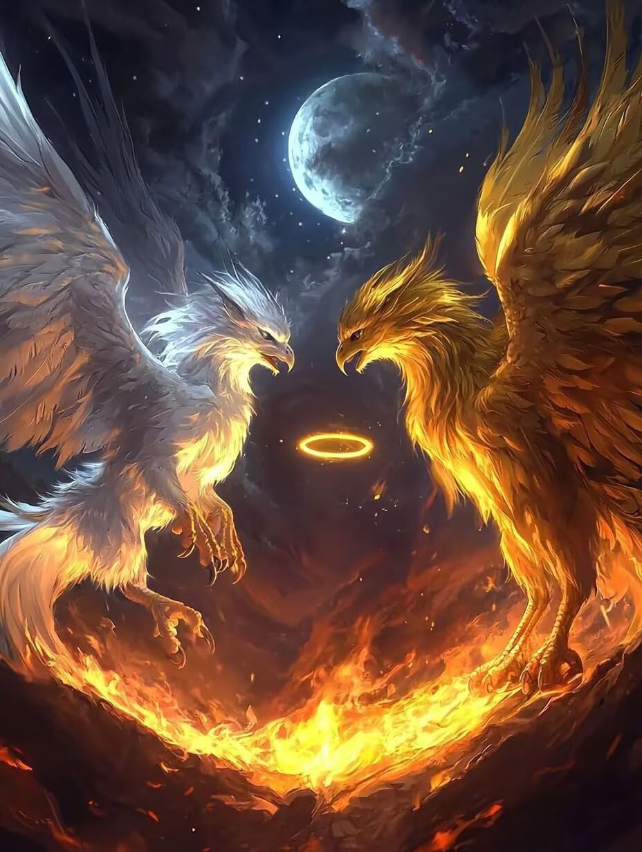 Hyupuanj Phoenix zestaw do malowania diamentami dla dorosłych, 81 x 112 cm