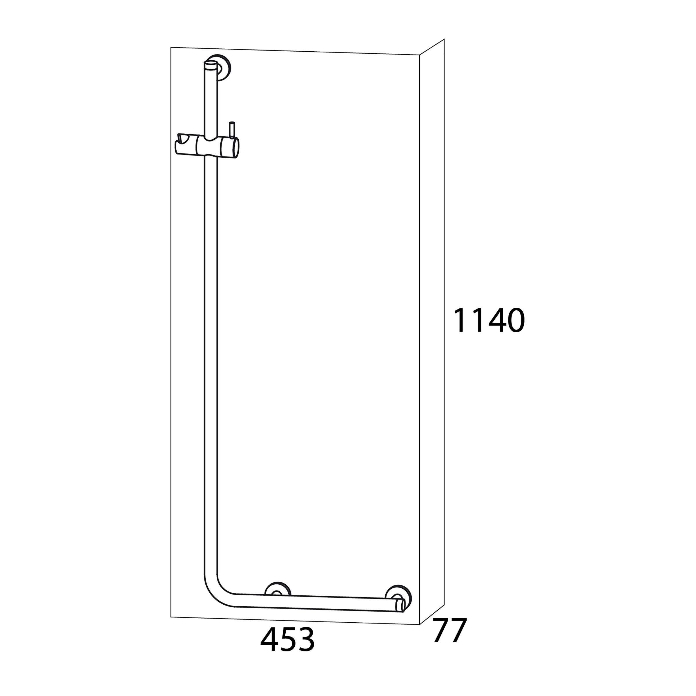 TIGER Boston Comfort & Safety Maniglione di Sicurezza, Acciaio (Inox Lucidato), 45,3 x 114 x 7,7 cm