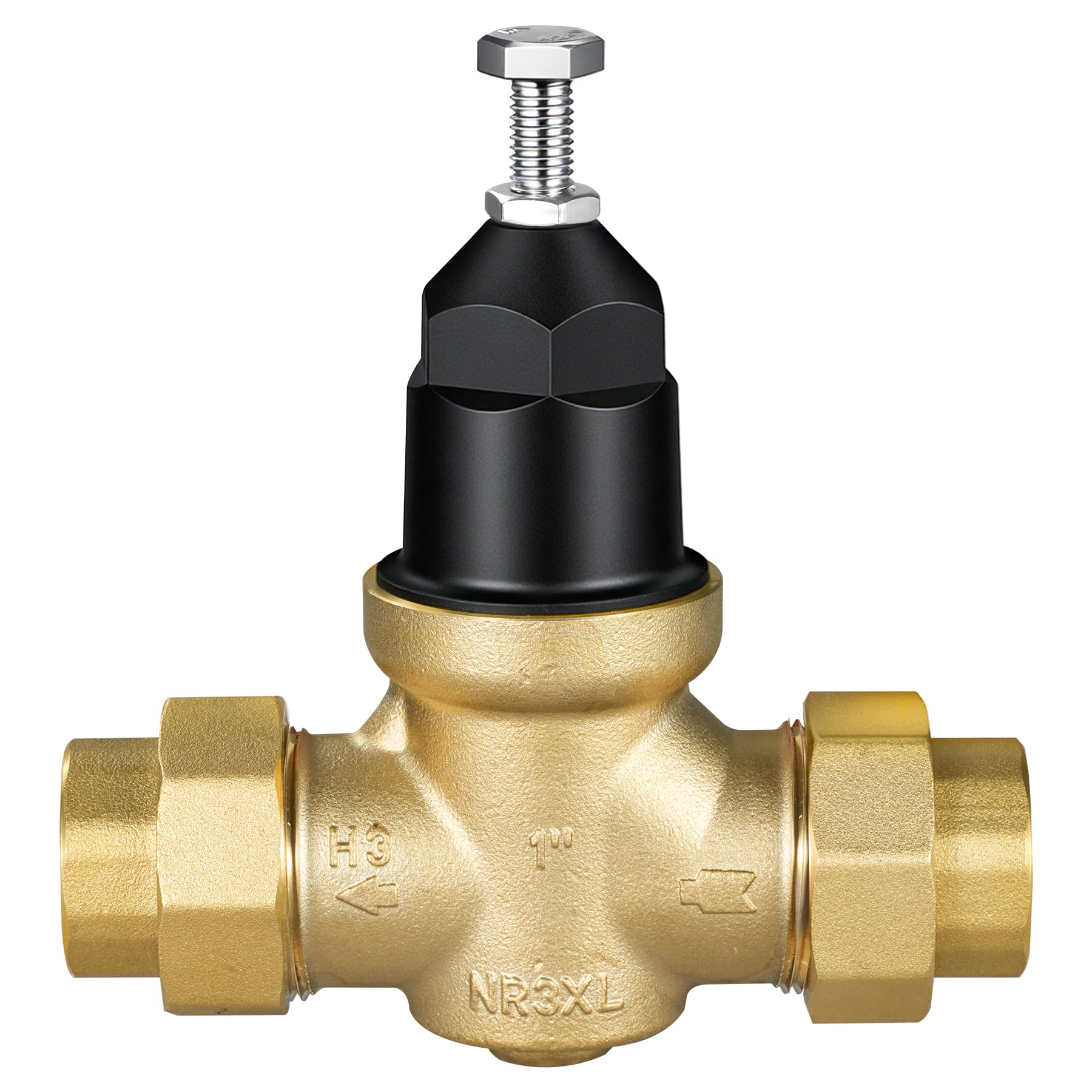Photo 1 of 1-NR3XLDU 1" Pressure Reducing Valve with Double Union FNPT Connection Replace Zurn Wilkins Water Pressure Regulator for Home, Adjustable 15–75 PSI for Residential Main Water Lines