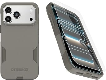 OtterBox iPhone 18 Pro Max & iPhone 17 Pro Max Only Bundle Commuter Series MagSafe Case & Screen Protector - Grey Comfort - Built-in Magnets - Thin & Protective - with Port Protection, Non-Retail