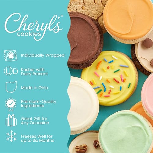 Miniatura 4 de Cheryl's Cookies Caja de regalo de galletas con 12 sorpresas misteriosas, galletas de azúcar esmeriladas de crema de mantequilla, envueltas