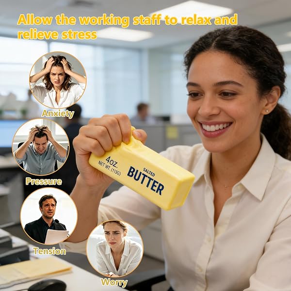 Squishy Butter Stress Relief Toy - Soft & Squeezeable Butter Sensory Fun - 4