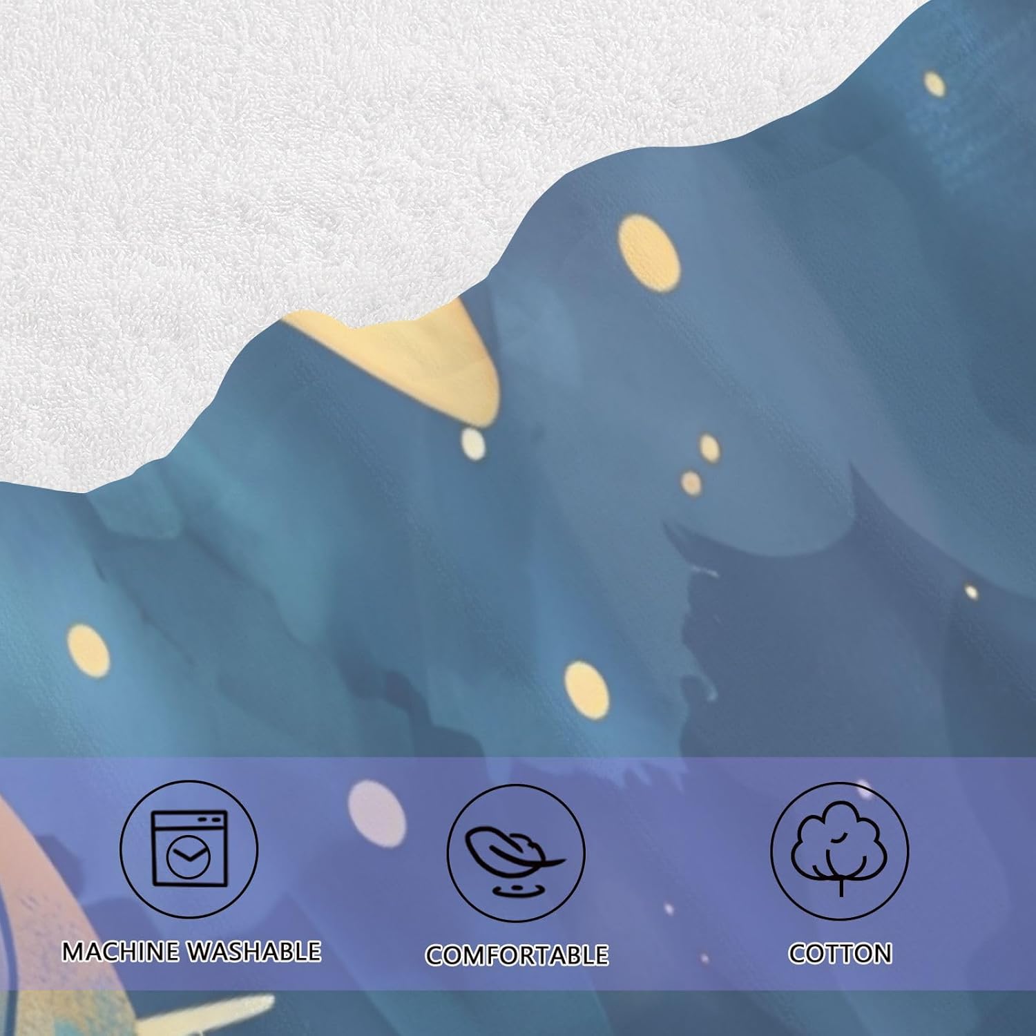 Hand Towels Premium Soft and Highly Absorbent Stars and Rockets 2 Pcs Towels for Bathroom Set 100% Cotton Decorative Face Towels