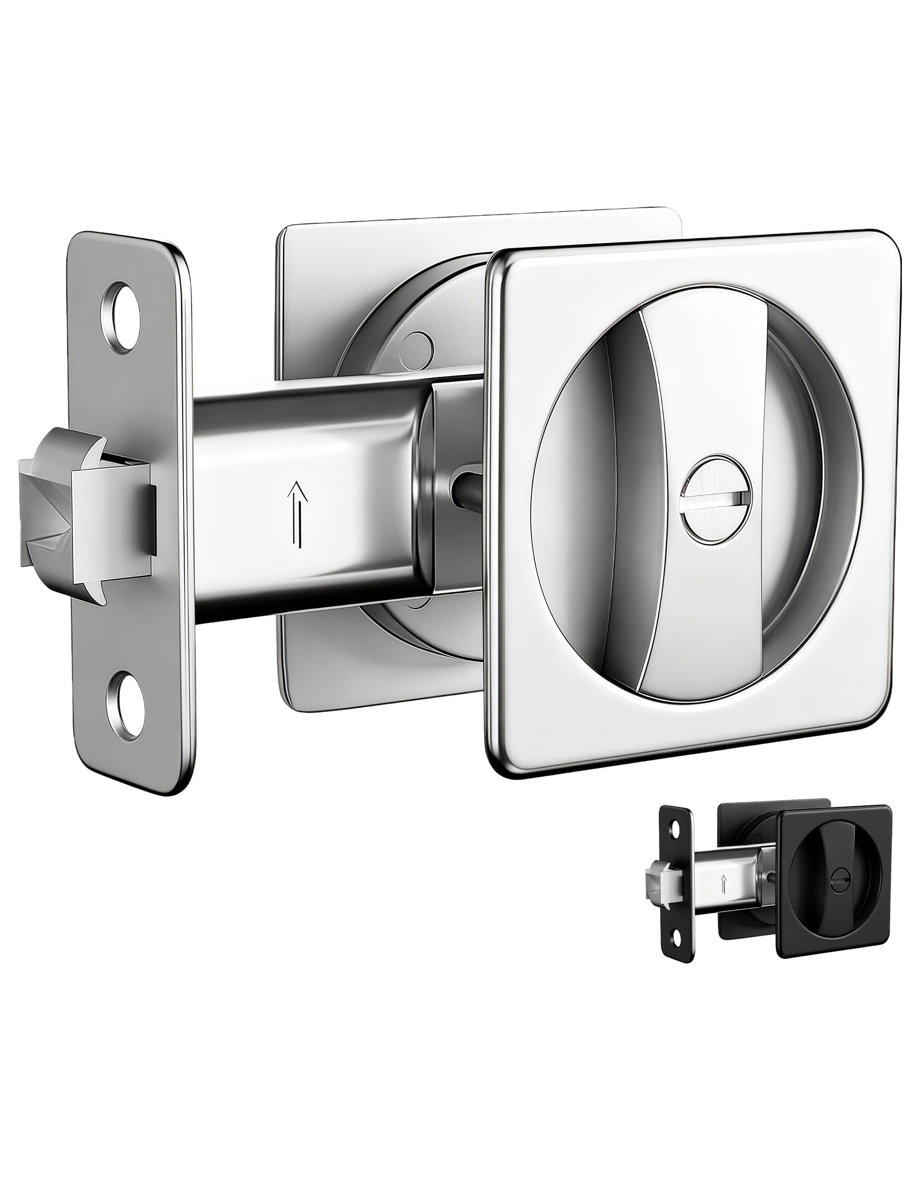 Lethato Pocket Door Hardware Pocket Door Lock Black Rounded-Corner 1Pack — Amazon image 13