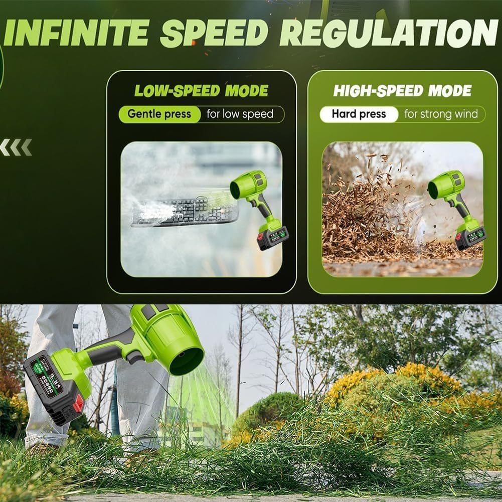 Seese Pro - Soffiatore Ultra Leggero e Potente, Leggero e Portatile, Adatto per Auto, Giardini, Terrazze, Neve e Campeggio (2 batteries)