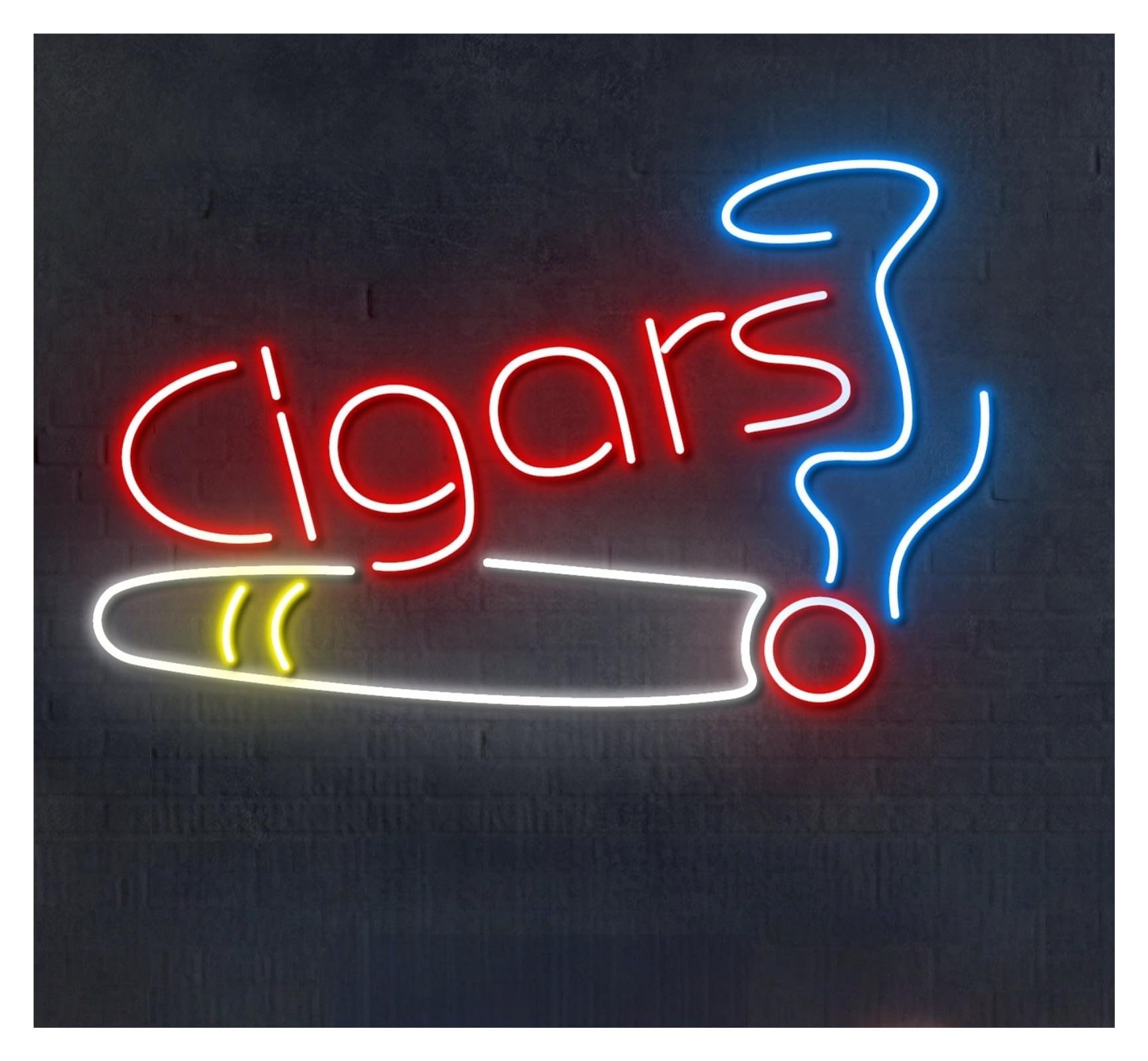RONGCH Hanging Art Neon Signs Cigars Neon Sign Home Decor Lovers Smoking Led Light Bar Decor Gameroom Bedroom 50cm