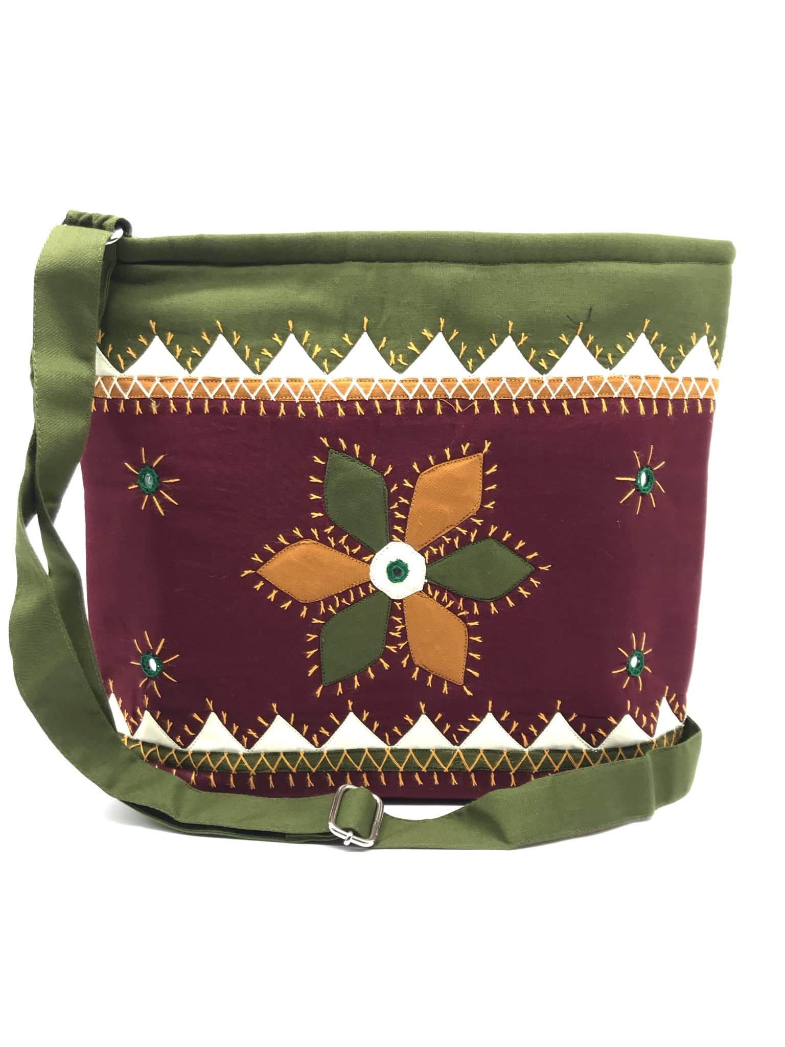 srishopify handicrafts Womens Cotton Fabric Stylish Handmade Ethnic Crossbody Sling Bags (Maroon, Medium, 12x10x3) (B09WYYS341) Amazon Price History, Amazon Price Tracker