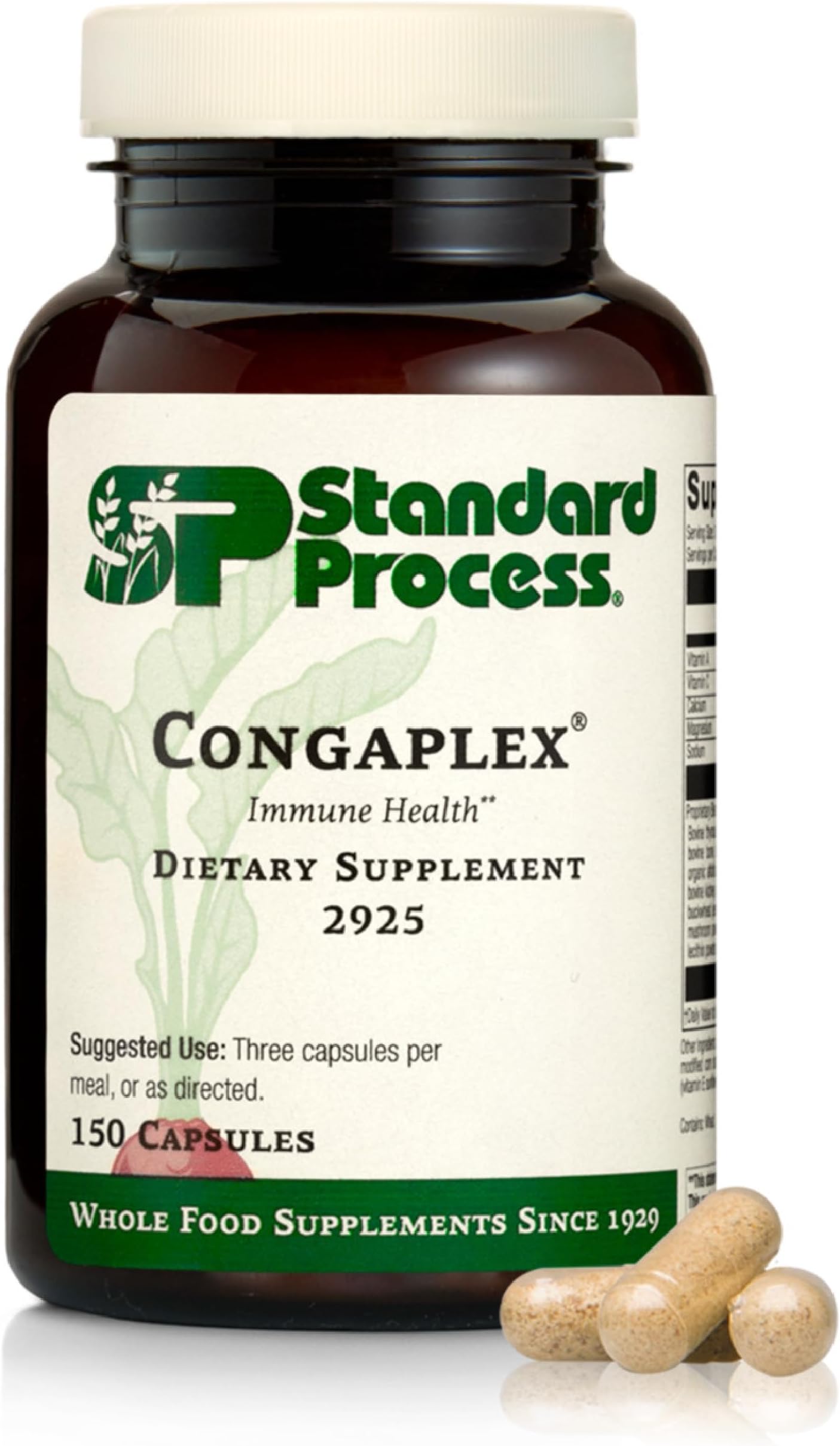 - Congaplex - Source of Antioxidant Vitamin C, Supports Healthy Immune System Function, 900 IU Vitamin A, 6 mg Vitamin C, 80 mg Calcium, 15 mg Magnesium - 150 Capsules