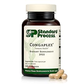 Standard Process Inc. Congaplex - Thymus Gland Support Supplement - Immune Health with Calcium Lactate, Magnesium, Vitamin C & Vitamin A - Immune System Aid with Mushroom Powder - 150 Capsules