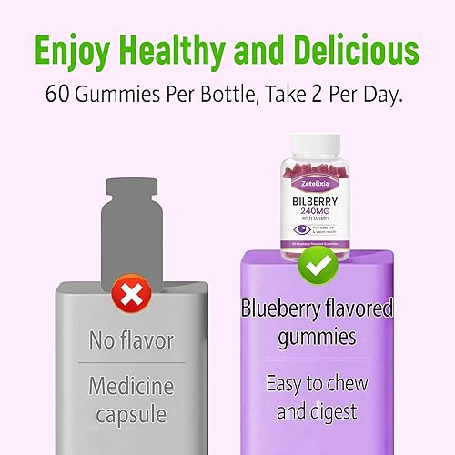 Miniatura 5 de Gummmies - Suplemento de salud ocular para adultos, suplementos de luteína y zeaxantina, vitaminas oculares, arándano con luteína para promover los