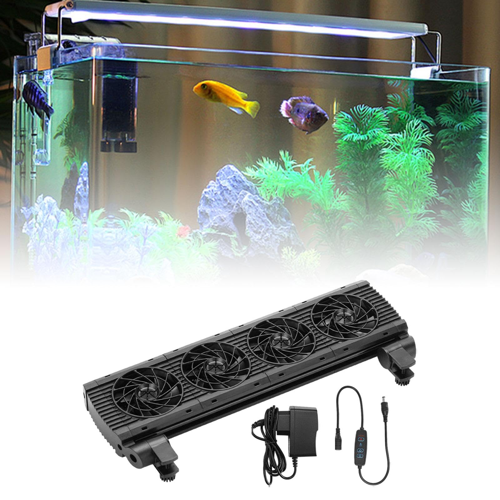 F Fityle Refroidisseur d'aquarium, Refroidisseur de Machine de Refroidissement hydroponique, Fournitures pour Animaux de Compagnie, Ventilateur d'aquarium à, 4