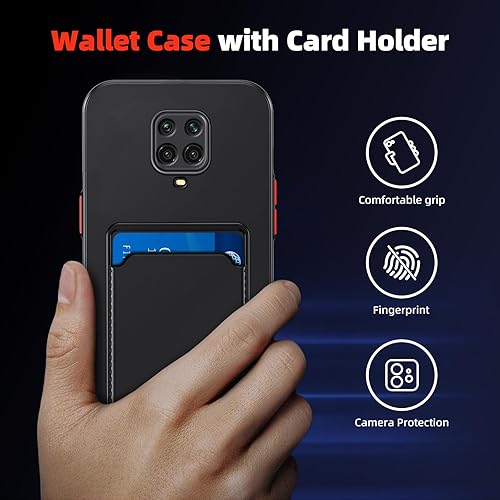 Miniatura 5 de Funda para Redmi Note 9 Pro, Redmi Note 9s con ranura para tarjetas de crédito, TPU suave TPU silicona resistente a los arañazos delgada ranura para
