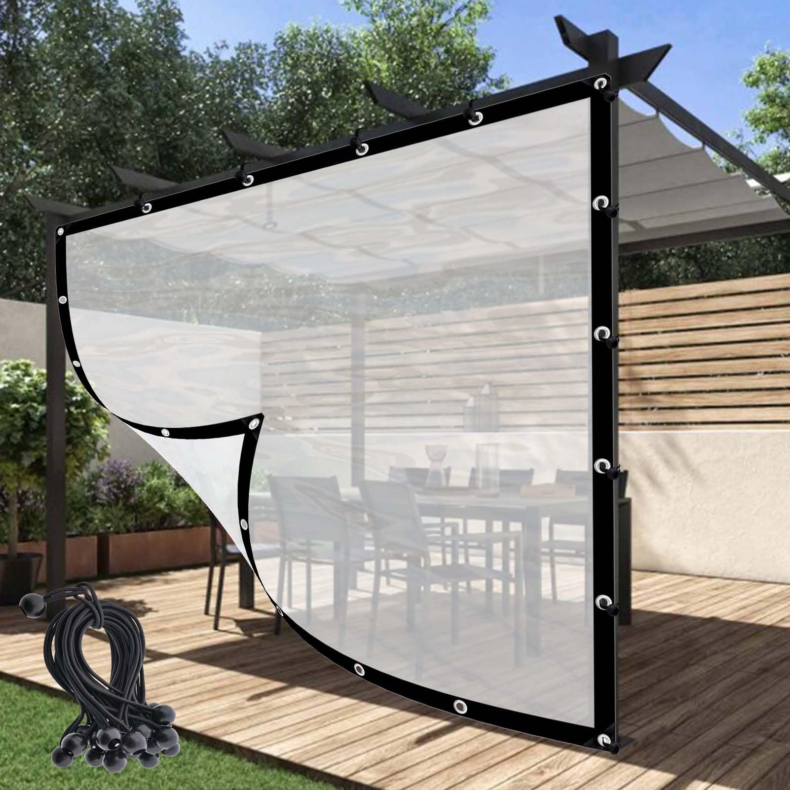 Bâche en plastique transparente imperméable rideau extérieur pergola avec œillets