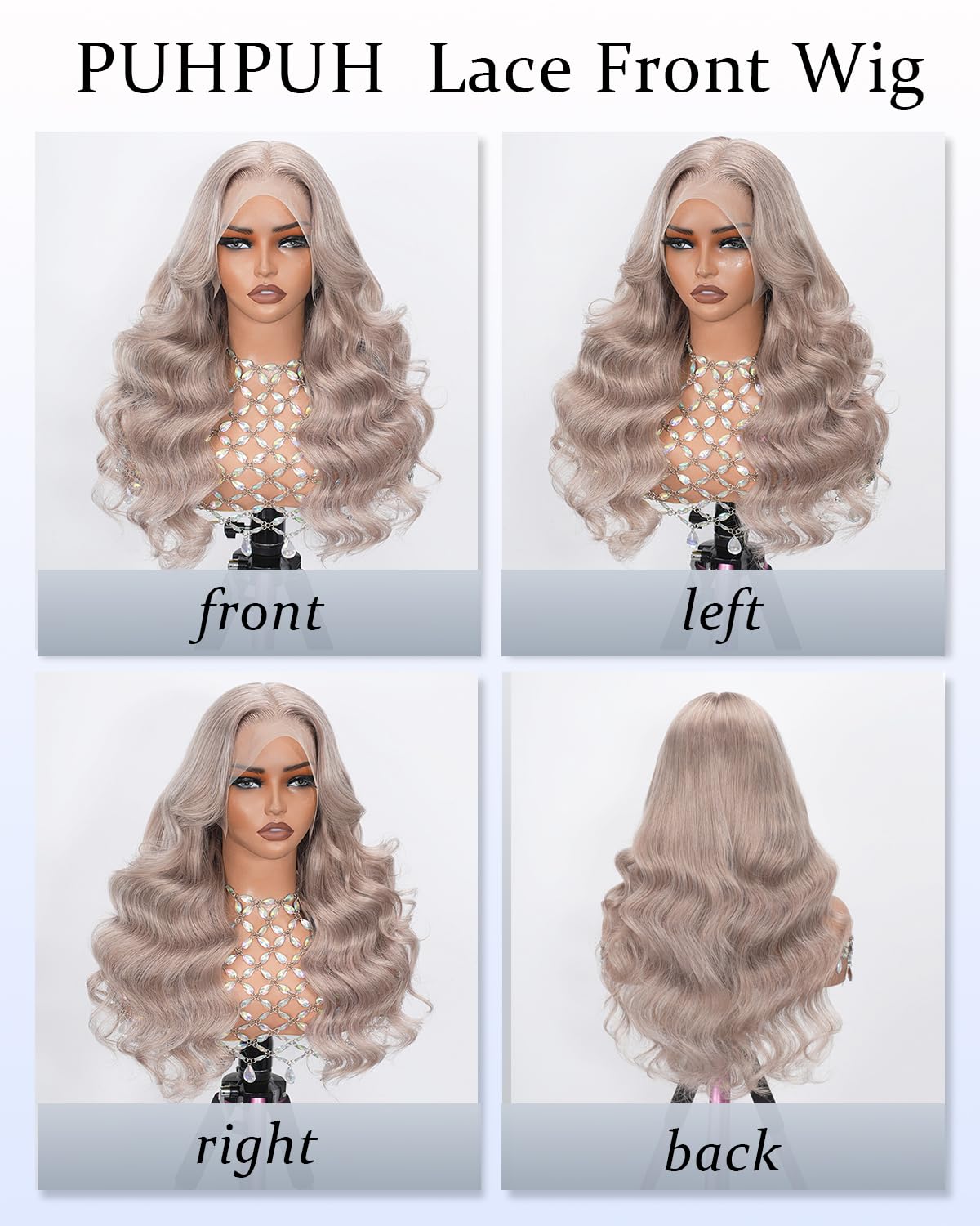 Ash Blonde Lace Front Wig Human Hair 200% Density 13x6 Full Frontal HD Transparent Lace Wigs Pre Plucked Body Wave HD Transparent Lace Front Wig for Black Women Bleached Knots 22 Inch - Image 3