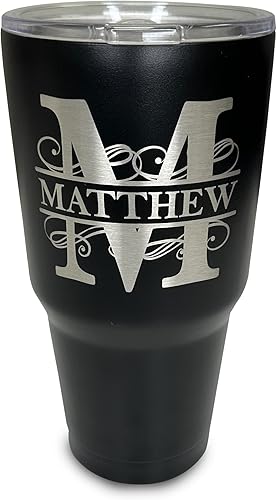 Miniatura 7 de Vaso personalizado con pajilla, vaso con nombre de monograma, taza de viaje aislada grabada personalizada, 30 onzas