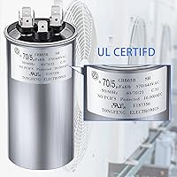 Vista 3 de 70/5 MFD uF 370/440V CBB65 Condensador redondo de funcionamiento dual para motor de CA, condensador HVAC, repuesto de aire acondicionado, bomba