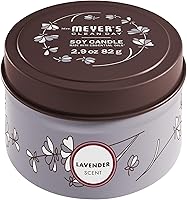 Mrs. Meyer's Clean Day Lavender Soy Tin Candle - 12 Hour Burn, Essential Oils, Soy Wax, 2.9oz
