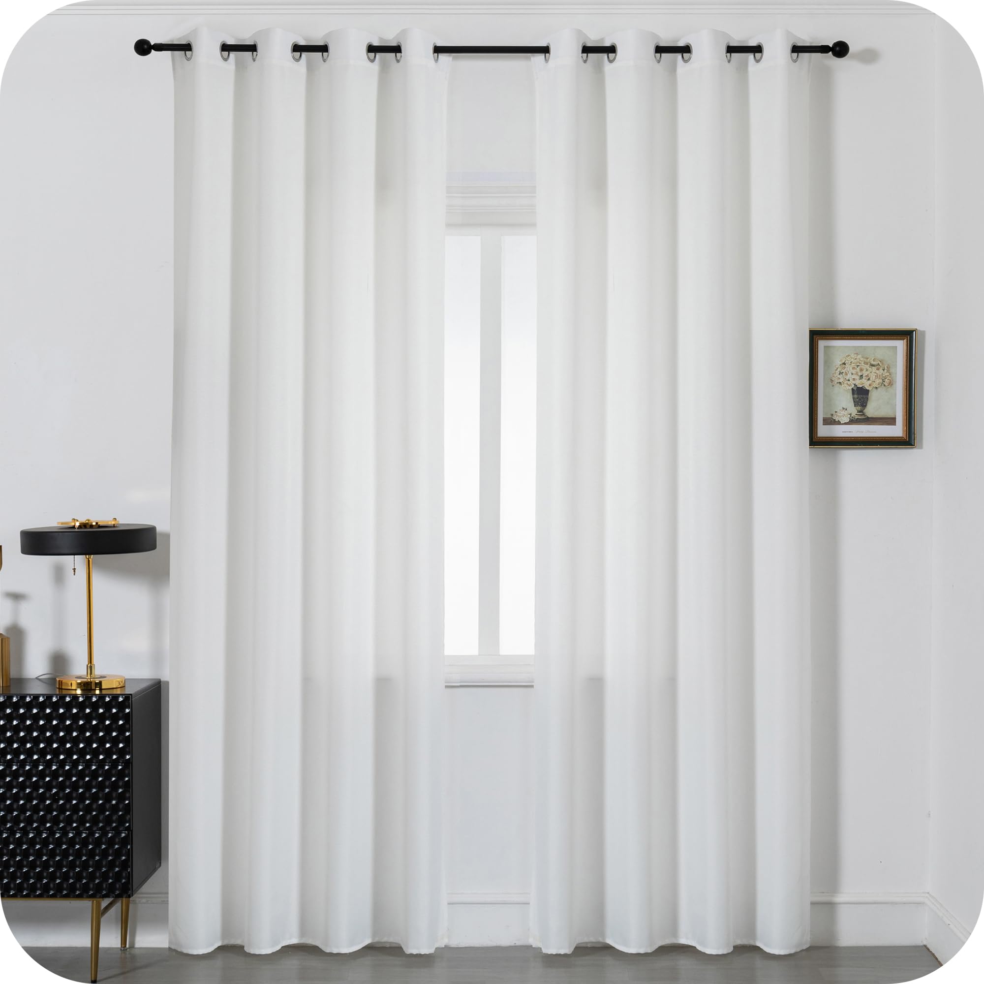 GIRASOLE Paire de rideaux semi-opaques, couleur unie, pour salon, chambre, balcon, fenêtre et intérieur, 2 panneaux avec œillets (noir, 140 x 290 cm GIRASOLE Paire de rideaux semi-opaques, couleur unie, pour salon, chambre, balcon, fenêtre et intérieur, 2 panneaux avec œillets (noir, 140 x 290 cm