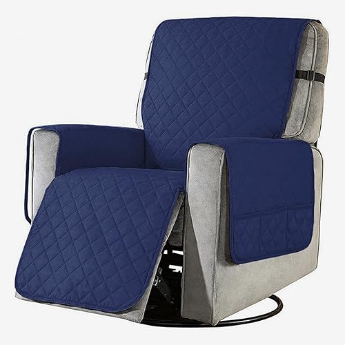 Funda de sofá reclinable acolchada reversible resistente al agua protector de muebles funda de sofá lavable con correas elásticas para niños perros