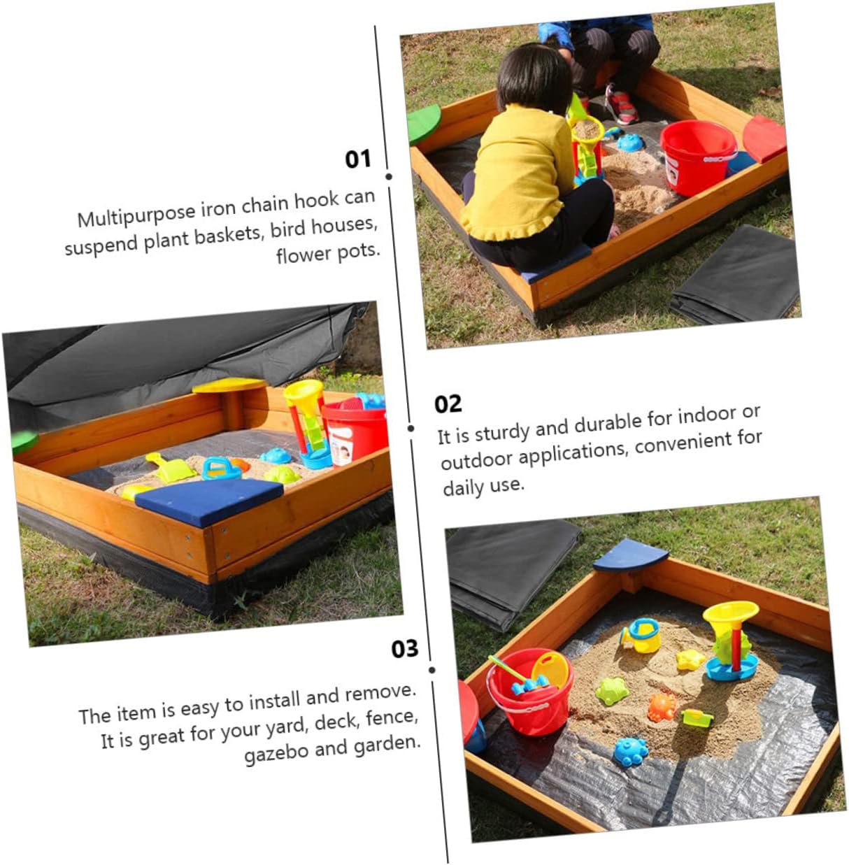 MERRYHAPY Sandbox Cover Drawstring Square Protective Cover Waterproof Oxford Cloth for Yard
