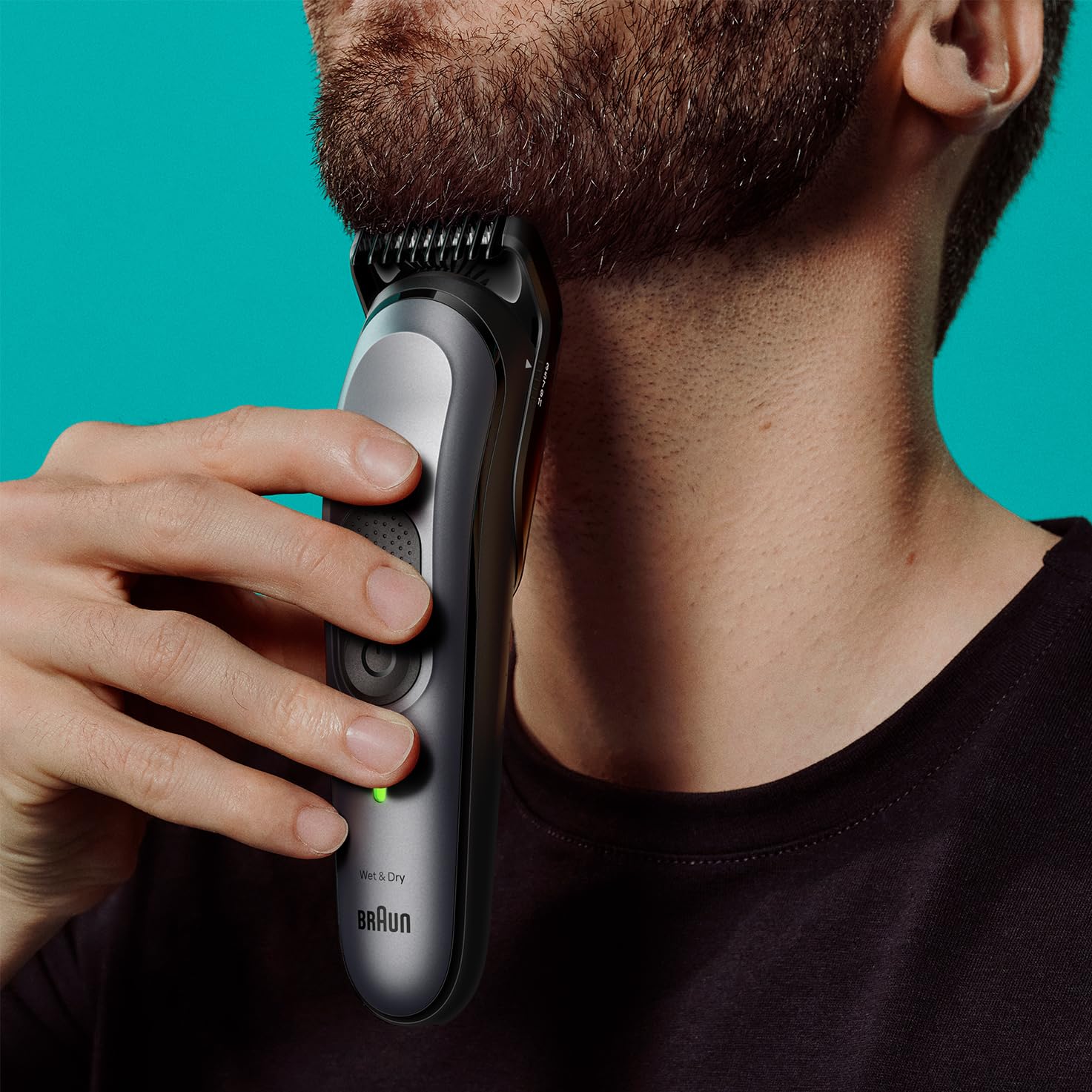 Braun MGK7491 - Kit de estilo 17 en 1 para barba, cuerpo, cabello con ProBlade, autonomía de 100 min, organizador, color gris