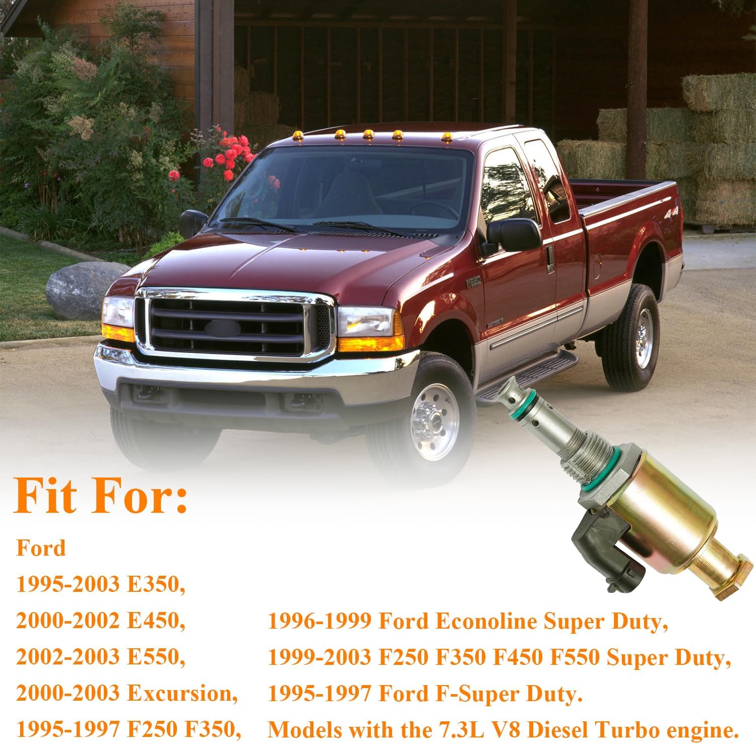 MOHANO Injector Pressure Regulator 7.3 IPR Valve F5TZ9C968A,F81Z9C968AA Compatible with 1995-2003 Ford Super Duty F250 F350 F450 F550 E350 E450 E550 Econoline Excursion 7.3L V8 Diesel Turbo engine