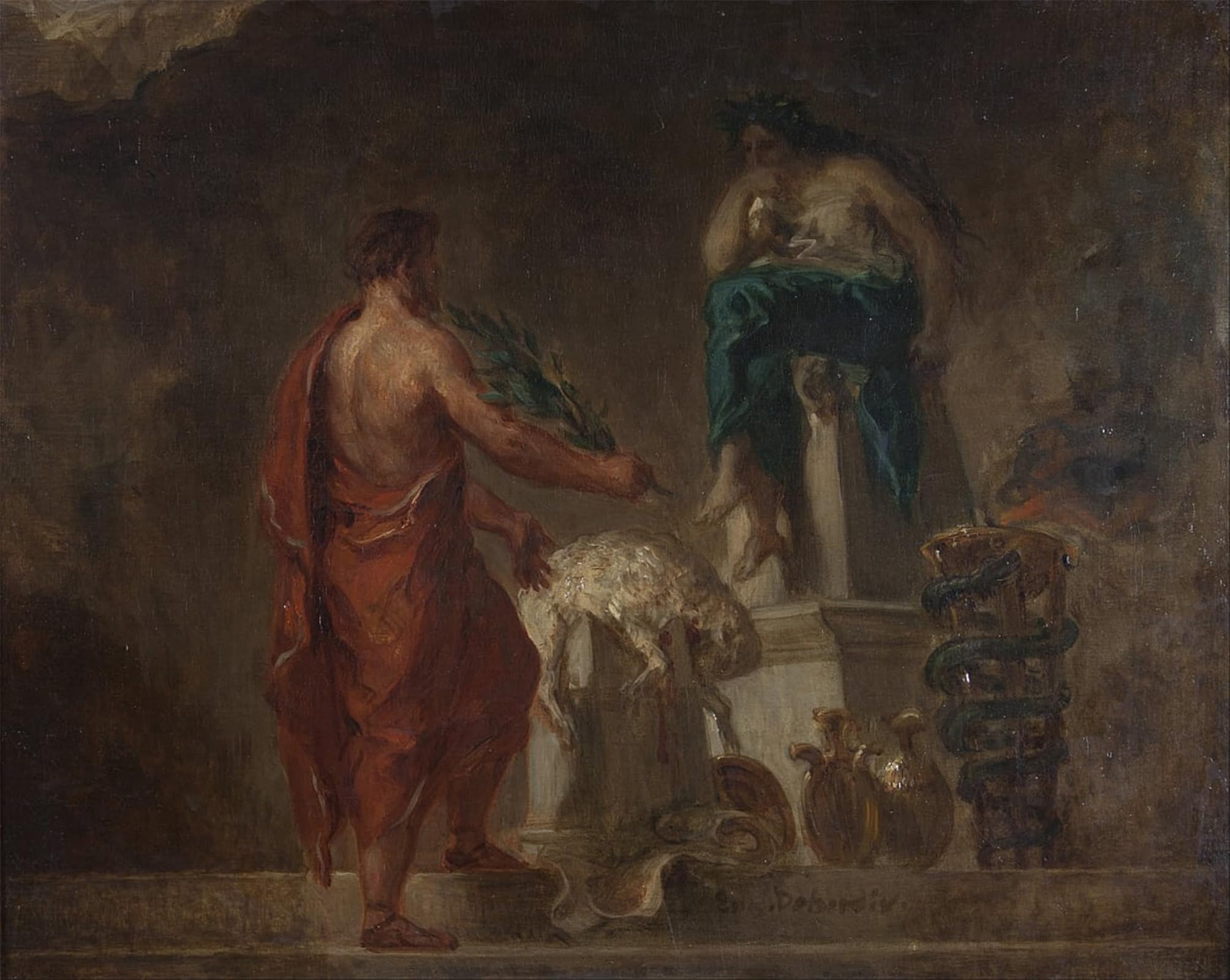 Art Tableau Lycurgue consultant la Pythie Delacroix impression toile premium