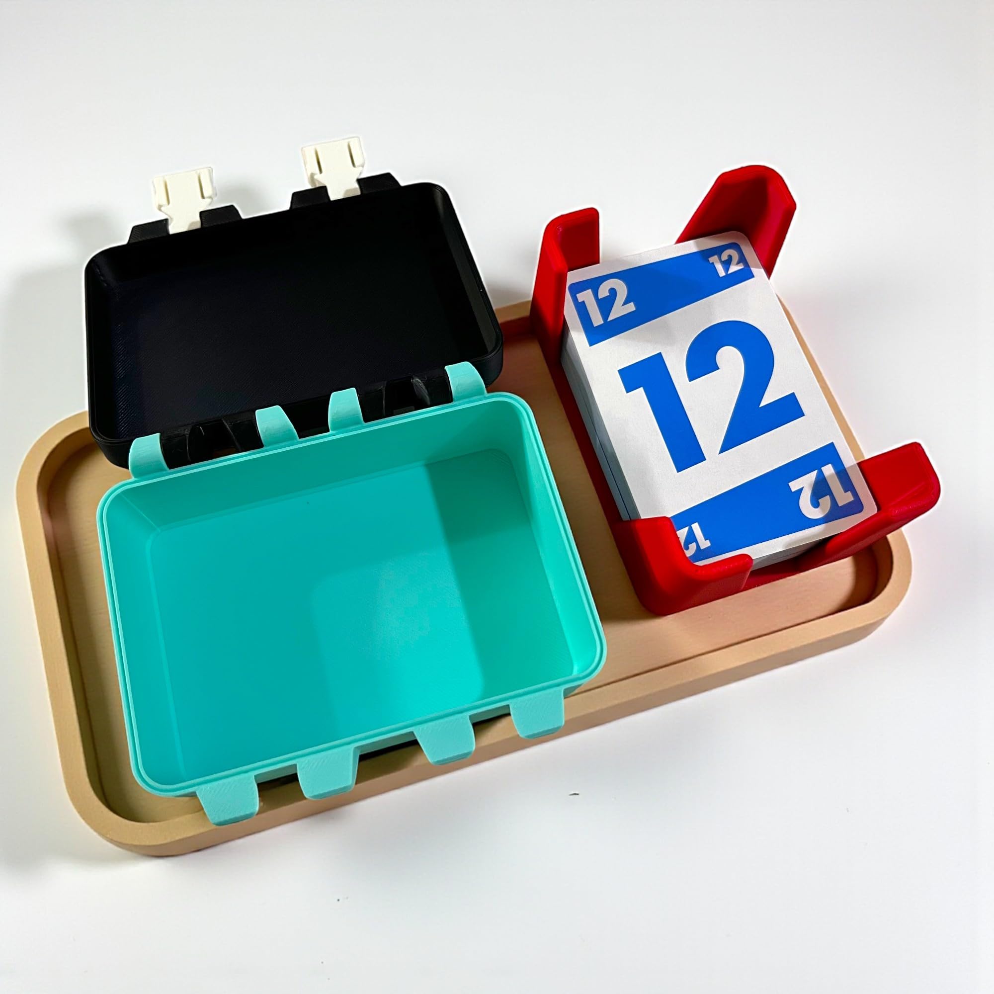 Sentosa Phase10 Card Game Storage Box with Detachable Tray, Snap-On Locks, Plastic (Storage Box + 1 Phase Card Deck) 1