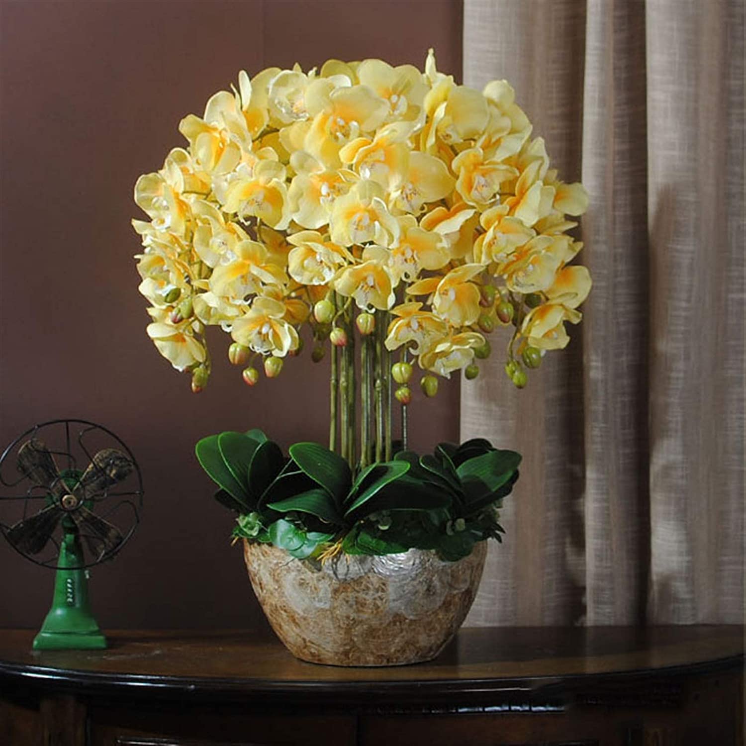 XDLEDMKIZ Orchid Artificial Flowers Potted Faux Orchids Realistic Touch Artificial Phalaenopsis Flowers Plant Flower Arrangement Home Decor Artificial Flowers natural loo