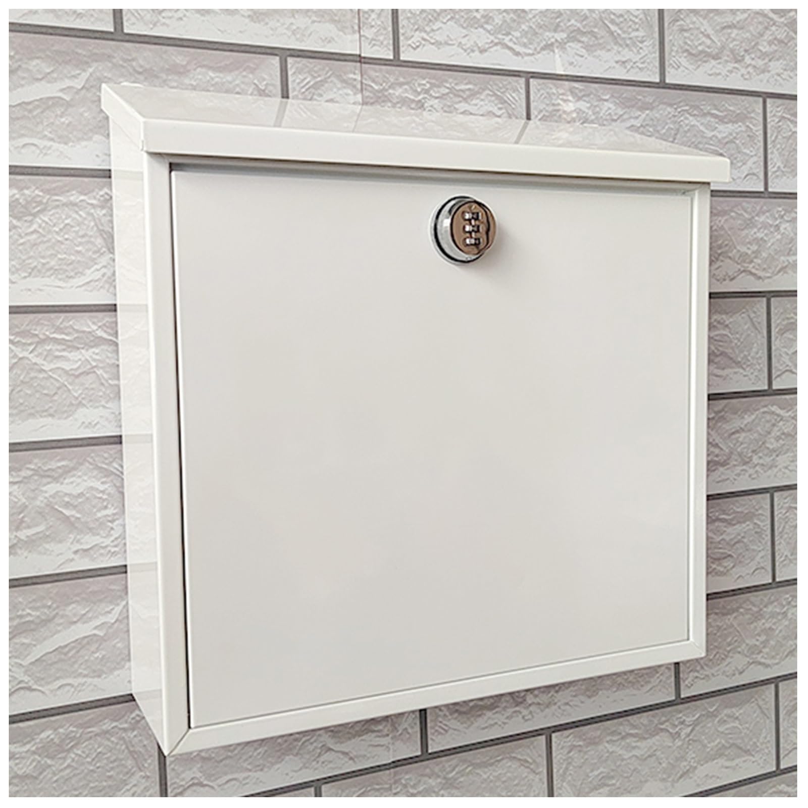 NQNFWCRJ Home Wall Mounted Mailbox with Adjustable Combination Lock Galvanized Sheet Mailboxes Outdoor Rainproof Parcel Boxes Multiple Colors Available