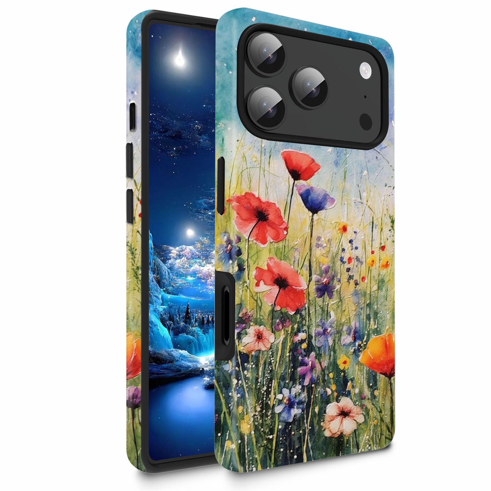 Coque iPhone 17 Pro 6,3" fleur antichoc double couche PC TPU - 8