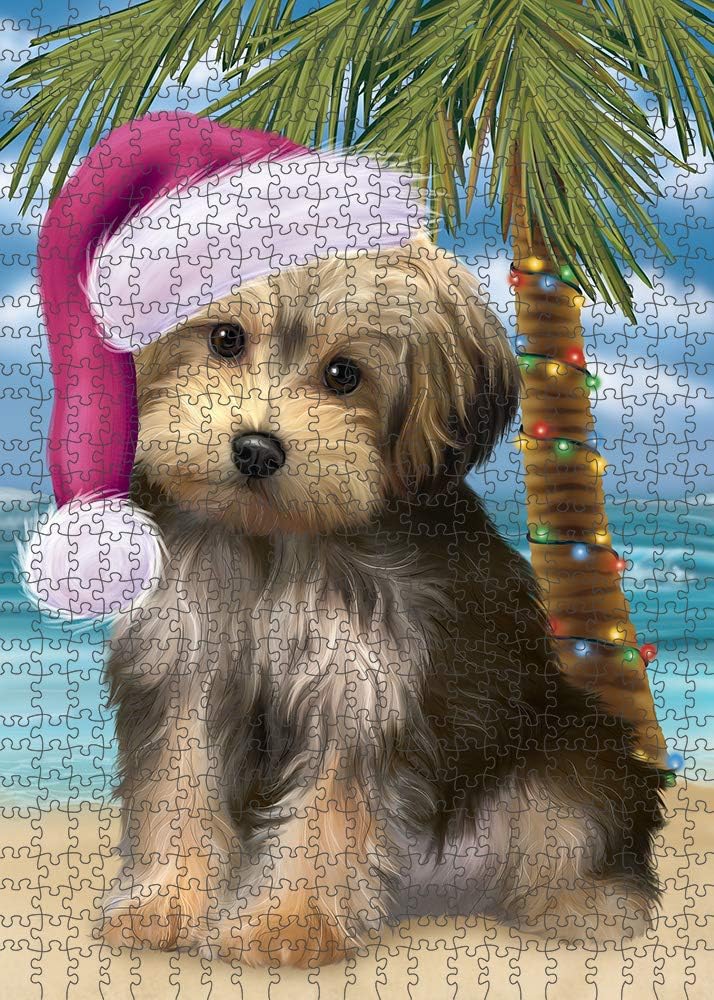 Christmas Summertime Beach Yorkipoo Dog Jigsaw Puzzle for Adults - Animal Printed Interlocking Puzzle Game Artwork - Gift for Dog Lover's -1000 Pcs 29.5"x19.7", PZLE63898