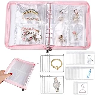 DRAVYONEY Bracelet Holder Travel Jewelry Organizer Case Transparent Jewelry Storage Book for Earring Necklace Ring with Sm... Price In India