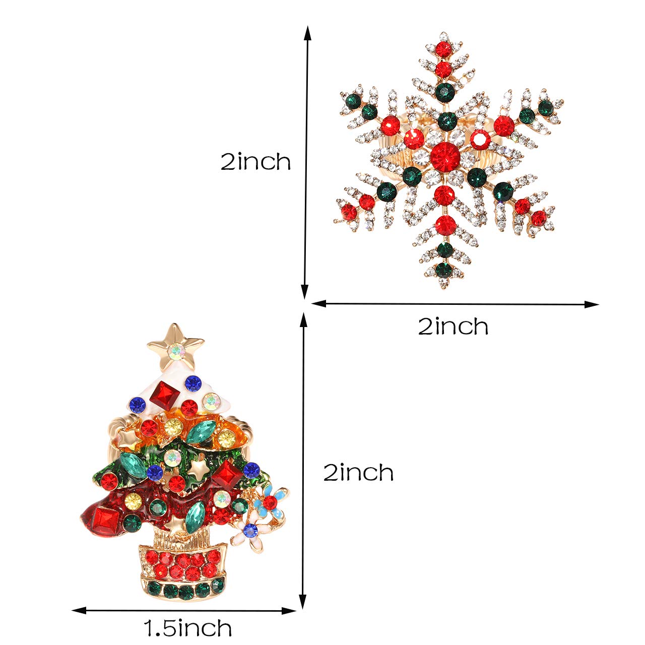 Anillos elásticos de Navidad, árbol de Navidad, invierno, copo de nieve, Papá Noel, anillos elásticos festivos de cristal con diamantes de imitación, joyería de vacaciones para mujeres, 3