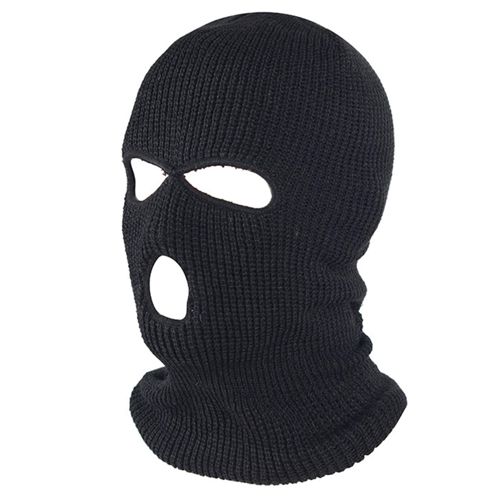3 Hole Winter Knitted Mask, Outdoor Sports Full Face Cover Ski Mask Warm Knit Balaclava for Adult